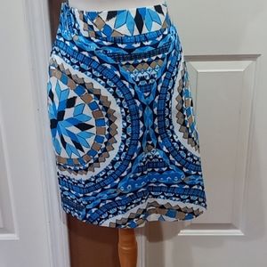 Kenar blue geometric skirt